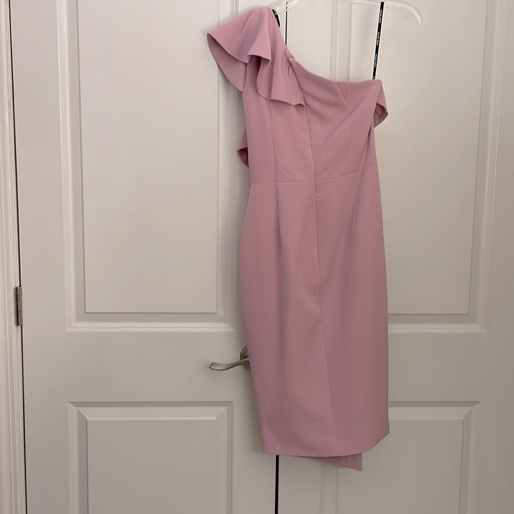 ASOS pinkish/purple corset one shoulder ruffle midi dress - Picture 2 of 4